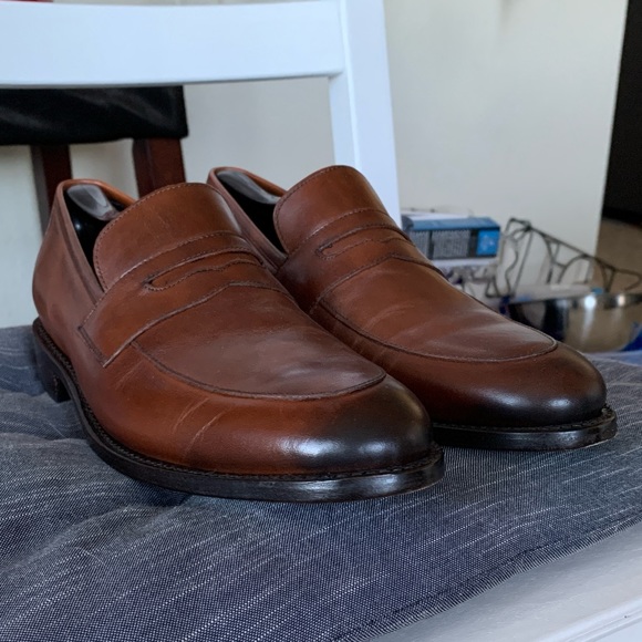 THURSDAY BOOTS MENS MAHOGANY LINCOLN LOAFER DRESS SHOE SZ 10 - Picture 2 of 6